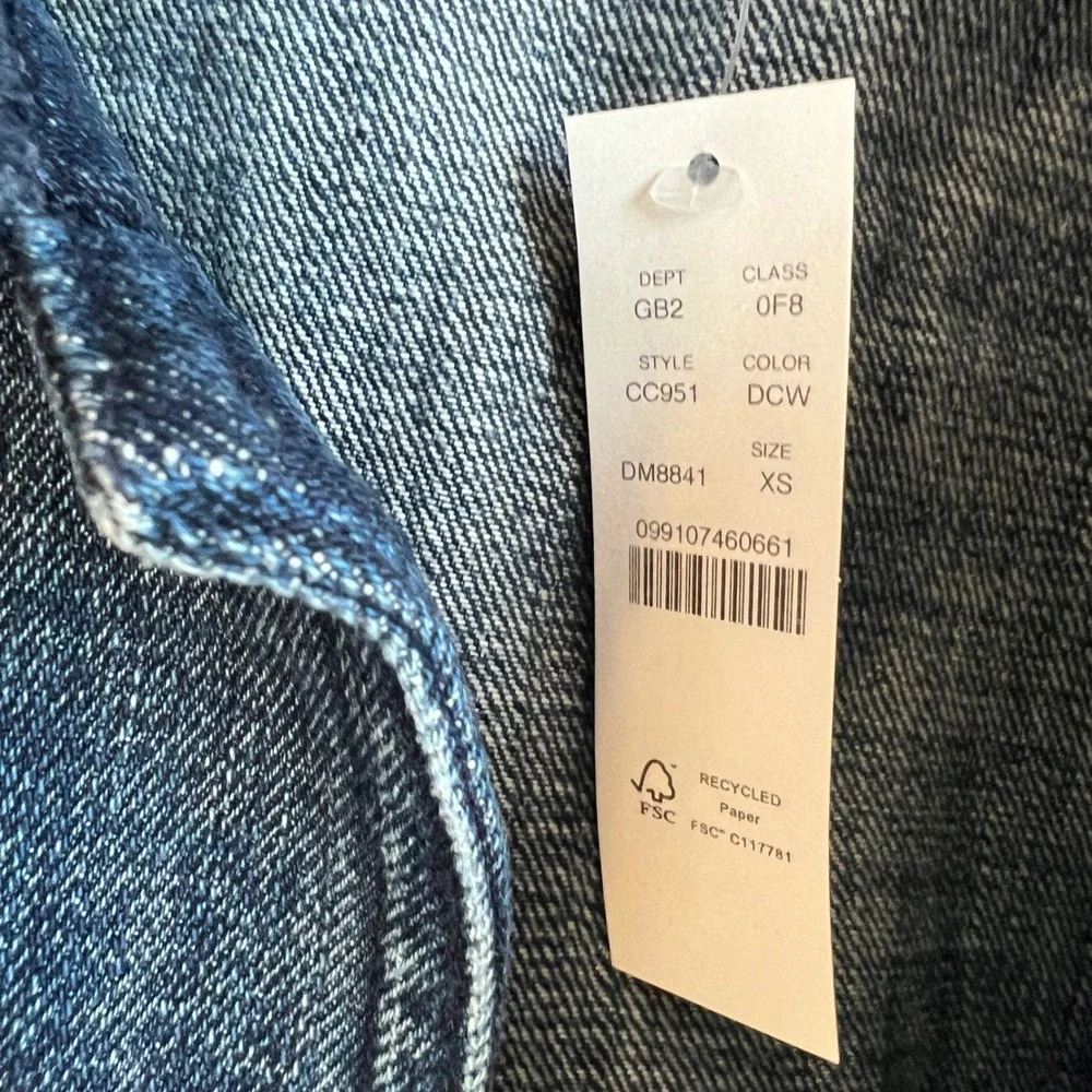 J.Crew Denim Barn Jacket XS Blue Corduroy Collar Chore Coat Oversized NEW NWT